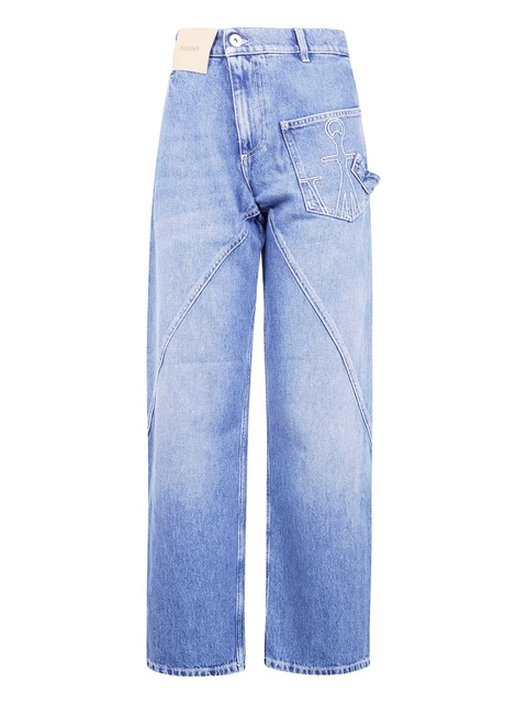 JW Anderson anchor-embroidered jeans - Blue - zdjęcie produktu nr 1
