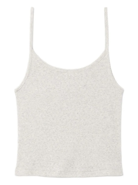 RE/DONE pointelle spaghetti-strap top - White - zdjęcie produktu nr 2