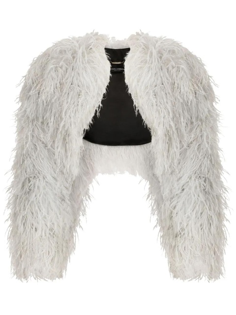 Dolce & Gabbana KIM DOLCE&GABBANA feather-trim bolero jacket - Grey - zdjęcie produktu nr 1