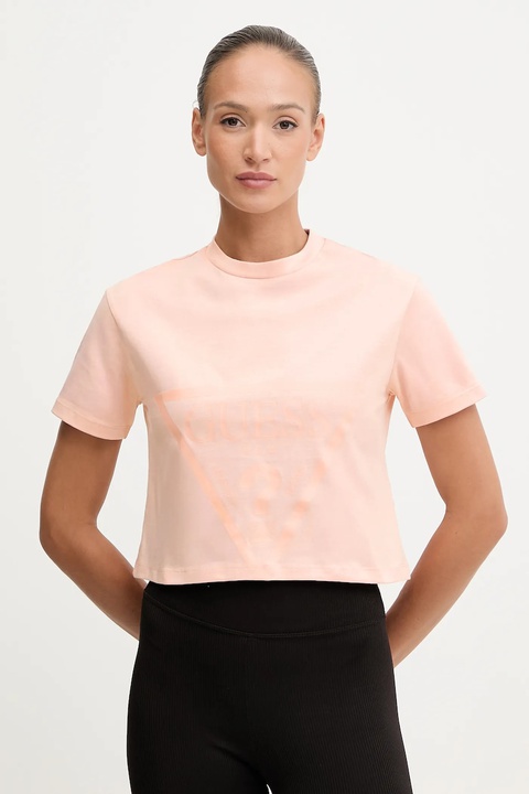 Guess t-shirt bawełniany ADELE damski kolor turkusowy V2YI06 K8HM0 - zdjęcie produktu nr 1