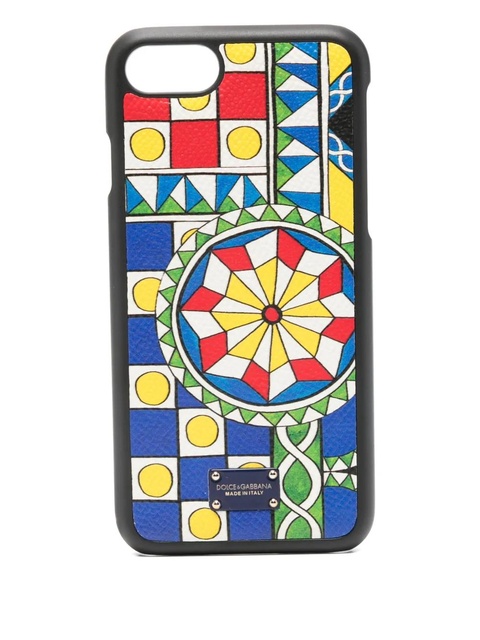 Dolce & Gabbana geometric-print iPhone 7 and 8 case - Blue - zdjęcie produktu nr 1