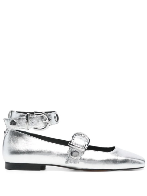Maje metallic-effect ballet flats - Silver - zdjęcie produktu nr 1