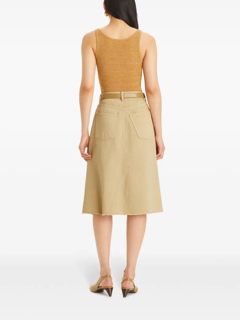 Tory Burch deconstructed denim midi skirt - Neutrals - zdjęcie produktu nr 1