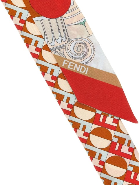 FENDI graphic-print silk bandeau - Neutrals - zdjęcie produktu nr 2