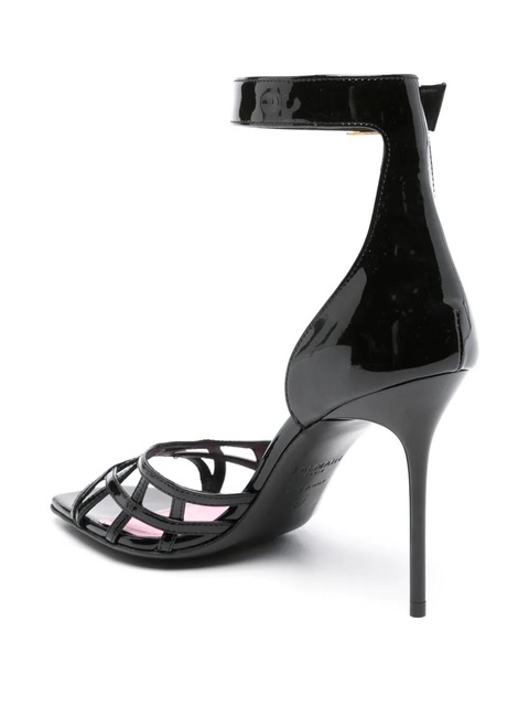 Balmain Uma patent-leather sandals - Black - zdjęcie produktu nr 2
