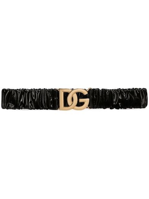 Dolce & Gabbana DG-logo patent leather belt - Black - zdjęcie produktu nr 1
