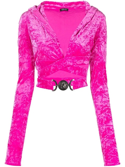 Versace crossover velvet-finish top - Pink - zdjęcie produktu nr 1