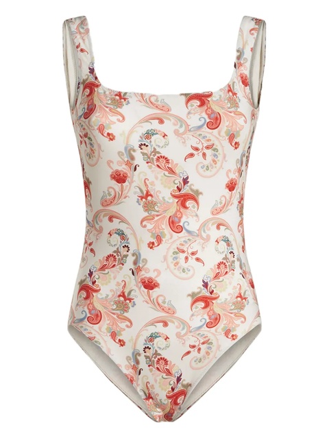 ETRO paisley-print square-neck swimsuit - White - zdjęcie produktu nr 1