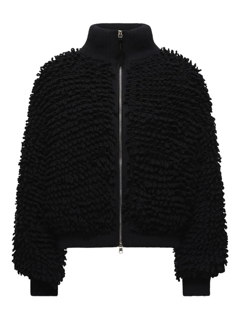 Moncler ribbed-collar zip cardigan - Black - zdjęcie produktu nr 1