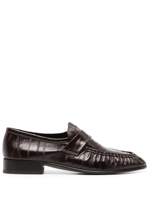 The Row embossed-finish eel-leather loafers - Brown - zdjęcie produktu nr 1