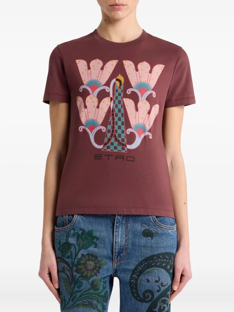 ETRO floral-print graphic T-shirt - Brown - zdjęcie produktu nr 2