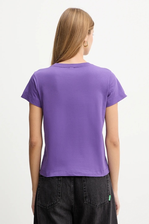 Pinko t-shirt bawełniany damski kolor fioletowy 100373 A2RE - zdjęcie produktu nr 2