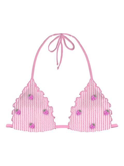 MC2 Saint Barth strawberry-print ruffled bikini bra - Pink - zdjęcie produktu nr 2