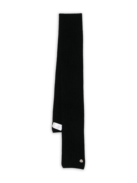 Moncler ribbed logo-patch scarf - Black - zdjęcie produktu nr 1