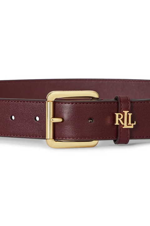 Lauren Ralph Lauren pasek skórzany damski kolor bordowy 412968765 - zdjęcie produktu nr 1