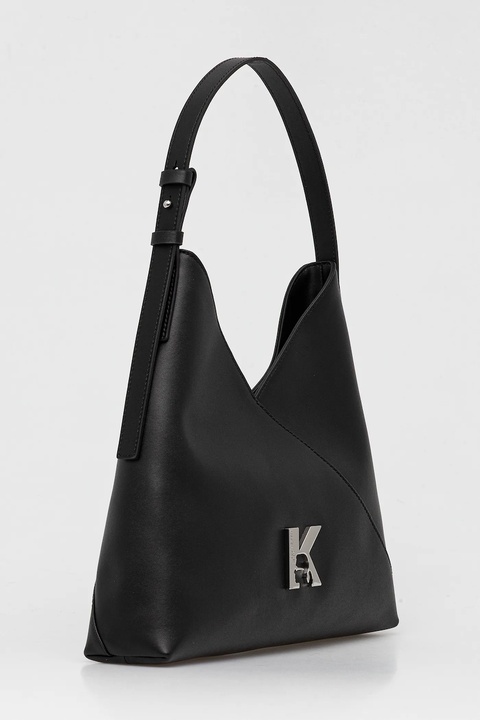 Karl Lagerfeld Jeans torebka skórzana kolor czarny A4W30247 - zdjęcie produktu nr 1