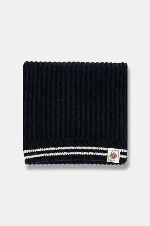 Bally szalik wełniany damski kolor granatowy wzorzysty WSC04M - zdjęcie produktu nr 2