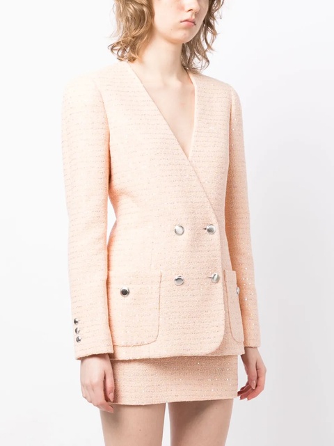 Alessandra Rich sequin-embellished tweed blazer - Pink - zdjęcie produktu nr 2