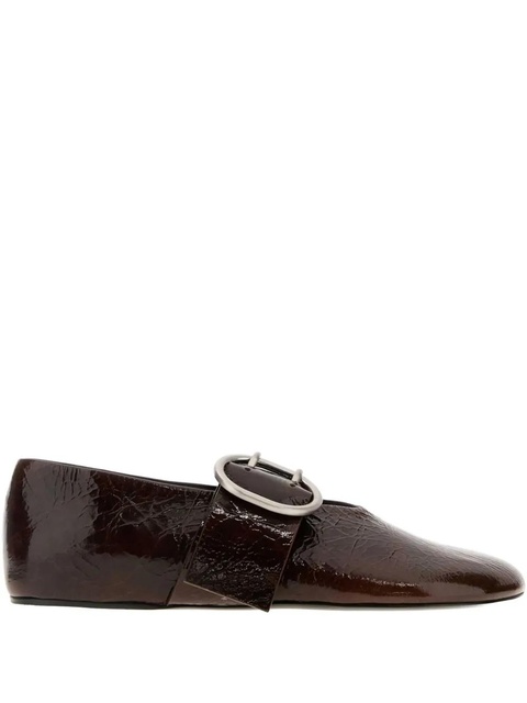 Jil Sander buckle-detail leather ballerina flats - Brown - zdjęcie produktu nr 2
