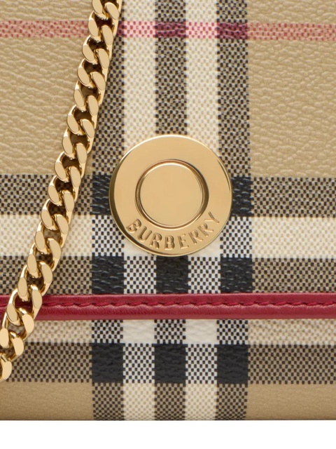 Burberry checked chain mini bag - Neutrals - zdjęcie produktu nr 2