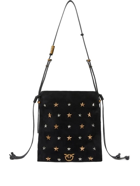 PINKO star-embellished suede shoulder bag - Black - zdjęcie produktu nr 1