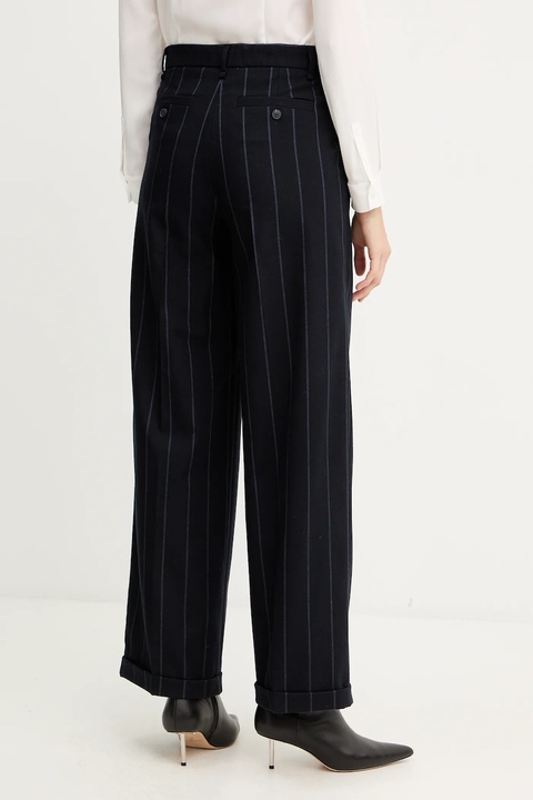 MAX&Co. spodnie damskie kolor granatowy proste high waist 2526136053200 - zdjęcie produktu nr 2