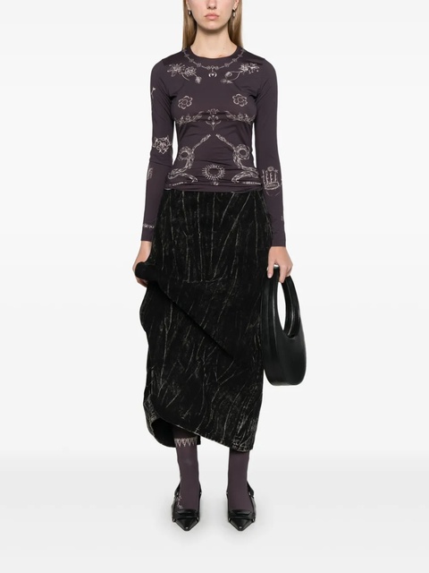 Marine Serre tattoo-printed jersey tights - Brown - zdjęcie produktu nr 2