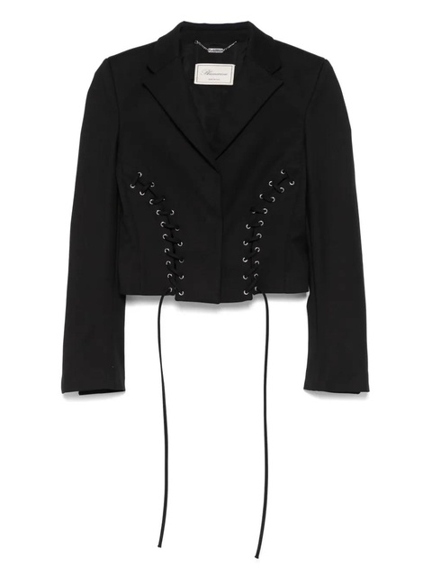 Blumarine lace-up detail jacket - Black - zdjęcie produktu nr 1
