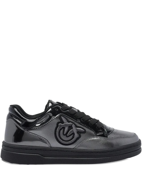 PINKO logo-detail patent-leather sneakers - Black - zdjęcie produktu nr 1