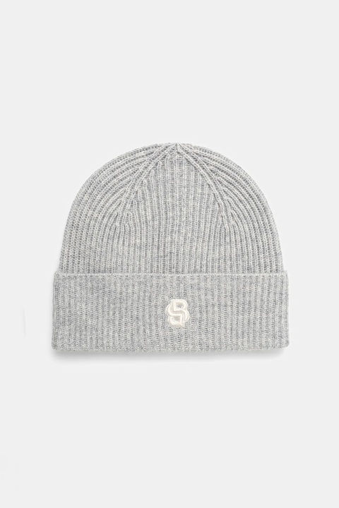 BOSS czapka wełniana kolor szary 50557673 - zdjęcie produktu nr 1