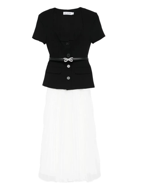 Self-Portrait short sleeve midi dress - Black - zdjęcie produktu nr 1