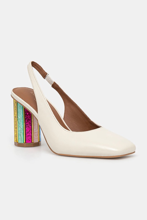 Kurt Geiger London czółenka Perspex Heel Sling kolor beżowy na słupku 3968541309 - zdjęcie produktu nr 1