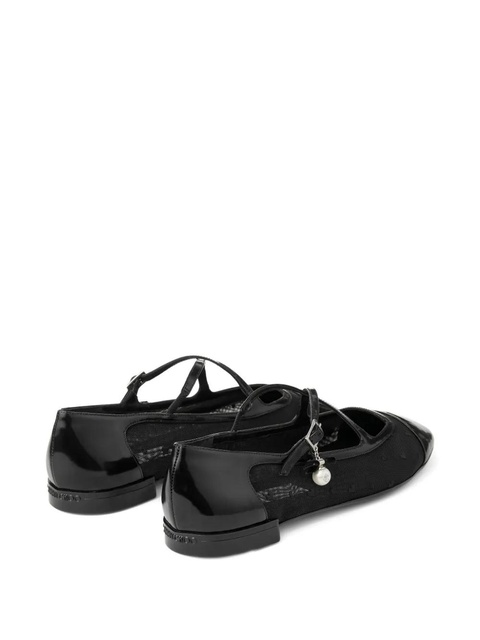 Jimmy Choo Eleri cross-strap mesh ballet flats - Black - zdjęcie produktu nr 2