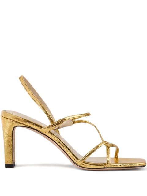 SANDRO 80mm Faye metallic strappy sandals - Gold - zdjęcie produktu nr 1