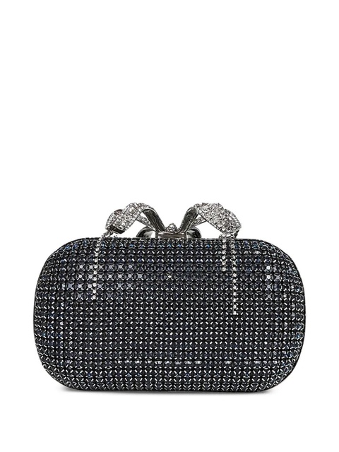 Self-Portrait crystal-embellished clutch bag - Blue - zdjęcie produktu nr 2