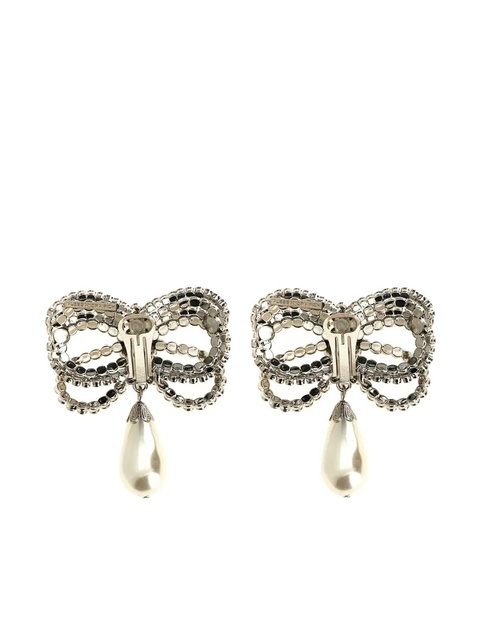Alessandra Rich Bow earrings - Silver - zdjęcie produktu nr 1