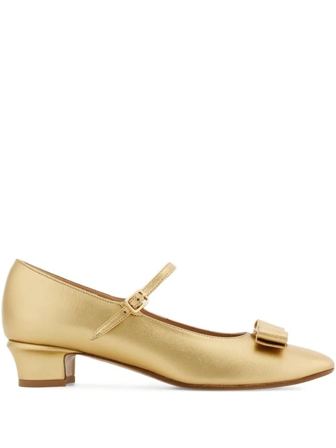 Ferragamo 30mm Mary Jane Vara bow pumps - Gold - zdjęcie produktu nr 1