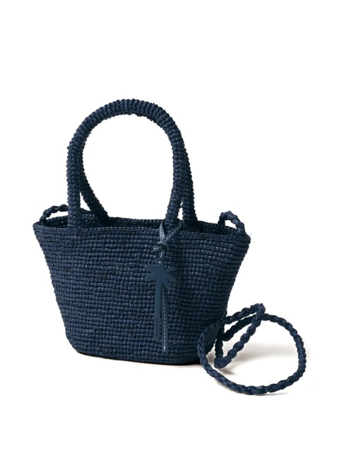 Manebi micro Sunset raffia-weave top-handle bag - Blue - zdjęcie produktu nr 2