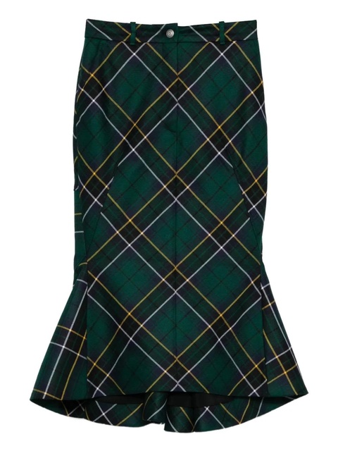 Alexander McQueen kickback-detail plaid skirt - Blue - zdjęcie produktu nr 1