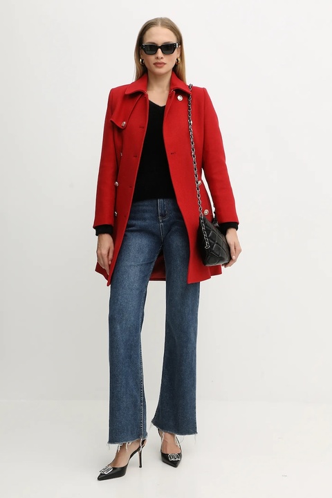 Morgan płaszcz z dodatkiem wełny kolor czerwony GEVA - zdjęcie produktu nr 1