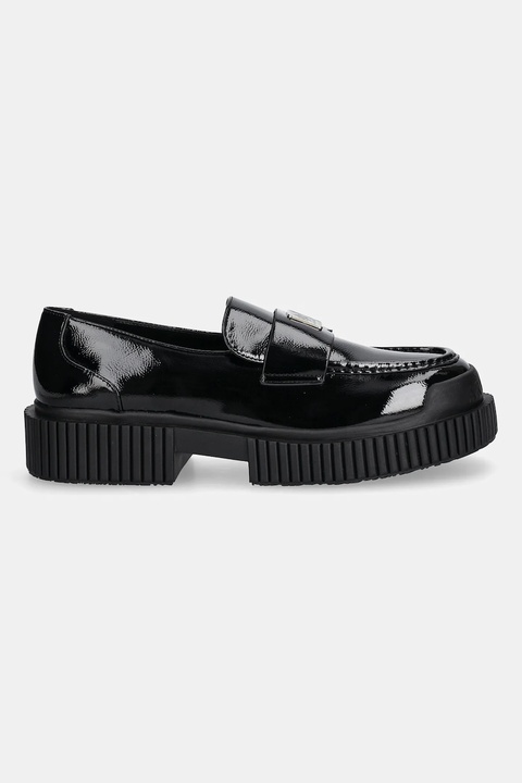 Armani Exchange mokasyny damskie kolor czarny na płaskim obcasie XW001672 AF17478 UC001 - zdjęcie produktu nr 2