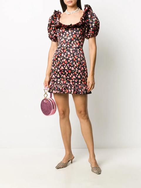 ROTATE BIRGER CHRISTENSEN floral print puff-sleeve dress - Black - zdjęcie produktu nr 2