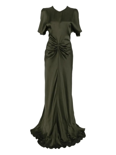 Victoria Beckham Bella draped short-sleeve dress - Green - zdjęcie produktu nr 1
