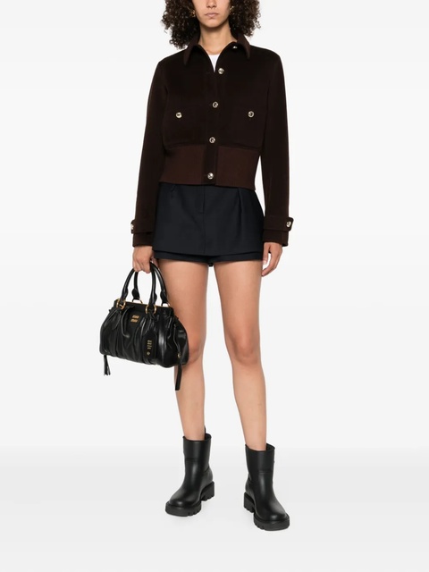 Maje button-fastening ribbed bomber jacket - Brown - zdjęcie produktu nr 1