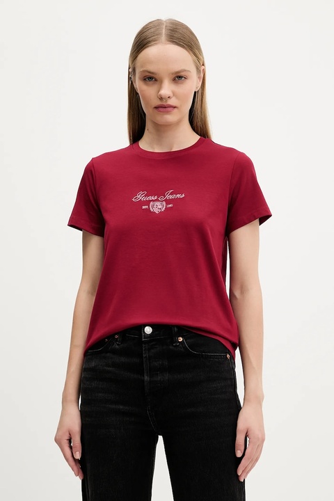 Guess Jeans t-shirt damski kolor czerwony W5BI09 J1314 - zdjęcie produktu nr 1