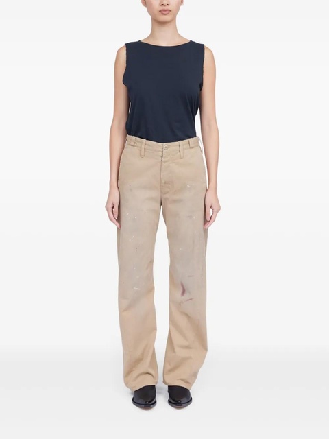 MM6 Maison Margiela paint-splatter trousers - Neutrals - zdjęcie produktu nr 1