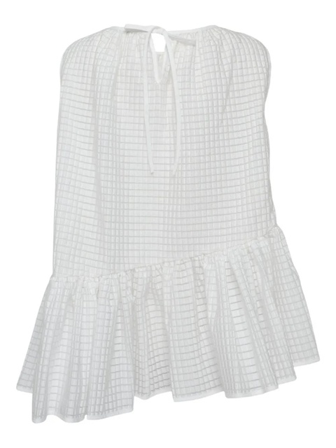 Cecilie Bahnsen Bettina asymmetric-hem sleeveless blouse - White - zdjęcie produktu nr 1