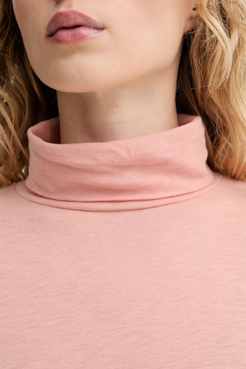 Marc O'Polo longsleeve bawełniany kolor różowy z golfem 5000007063 - zdjęcie produktu nr 2
