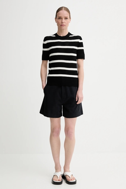 Filippa K szorty bawełniane damskie kolor czarny gładkie high waist 31423.FK - zdjęcie produktu nr 2