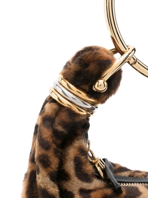 Chloé bracelet-handle shearling shoulder bag - Brown - zdjęcie produktu nr 2